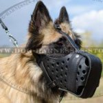Tervuren Muzzle for Attack Training, Strong Leather