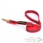 Quality Nylon Dog Leash with Nonslip Rubber Lines, Red Color