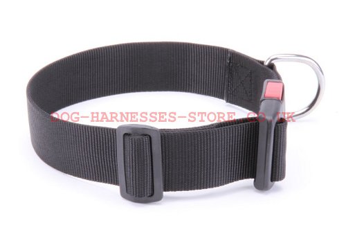 Nylon Dog Collar Adjustable Size and Quick-Release Plastic Buckle
