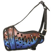 Hand Painted Dog Muzzle of Pure Leather Hand Painted Dog Muzzle of Pure Leather