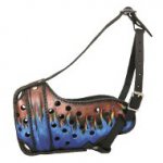 Hand Painted Dog Muzzle of Pure Leather