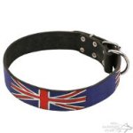 Custom Made Dog Collar "Union Jack" Hand Painted, Designer