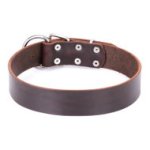 Brown Leather Dog Collar "Calm Walk" FDT Artisan