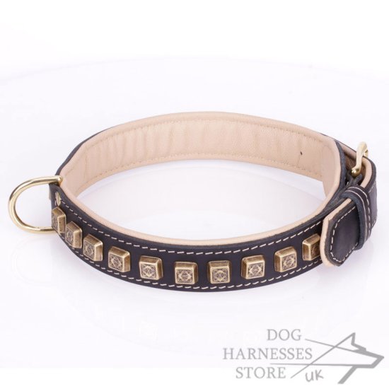Thick Black Leather Dog Collar