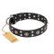 Luxury Black Leather Dog Collar "Refined Essence" FDT Artisan