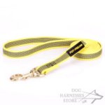 Non-Slip Dog Leash of Rubberized Yellow Nylon