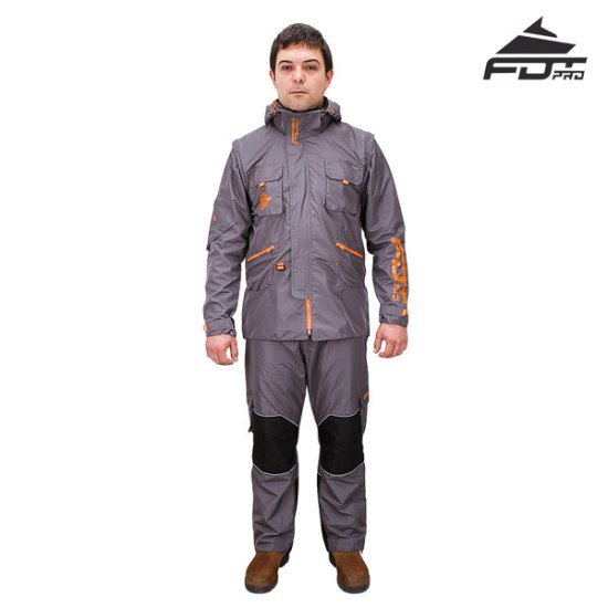 Dog Trainer Tracksuit "Dress'n'Go" by FDT Pro, Grey and Orange