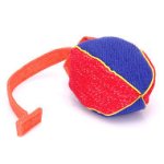 Dog Bite Tug Ball French Linen of Small Size with T-Shape Handle