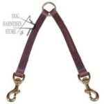 Coupler Lead for Two Dogs Easy Walking, Leather Leash Coupler