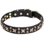 Cosmic Dog Collar with Old Bronze Plated Planets and Stars