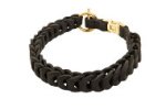 Dog Collar Choker of Braided Leather for Obedience Training