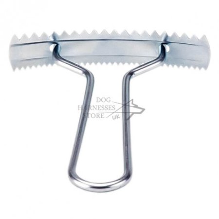 Metal Dog Grooming Rake for Short-Haired Breeds