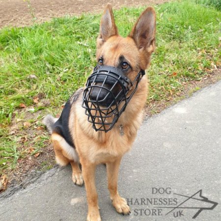 Basket Dog Muzzle Covered by Black Rubber, UK