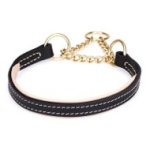 Martingale Dog Collar with Chain and Soft Nappa for Obedience