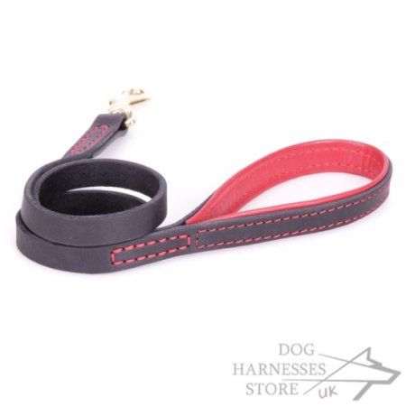 Dog Leash with Comfortable Handle "Handicraft" Genuine Leather
