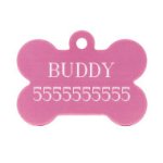 Dog ID Tag Bone with Custom-Made Personal Engraving