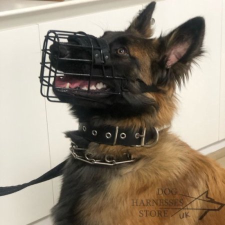 Basket Dog Muzzle Covered by Black Rubber, UK