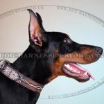 Handmade Dog Collar with "Barbed Wire" Ornament for Doberman