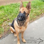 Basket Dog Muzzle Covered by Black Rubber, UK_3