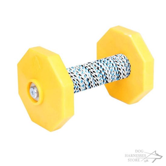 IGP Dog Dumbbell with Yellow Weight Plates, 650 g