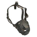 Anti-Bark Dog Muzzle of Leather for Canines with Long Snout