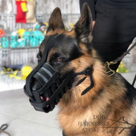 German Shepherd Muzzle Leather Super Ventilated for Daily Use