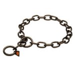 Fur Saver Dog Collar, Black Stainless Steel Chain