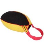 Dog Bite Tug Large Colorful Rugby Ball with Handle for Training