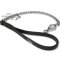 Dog Chain Leash with Leather Handle