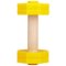 Retrieve Dog Training Dumbbell of Wood and Bright Yellow Plastic