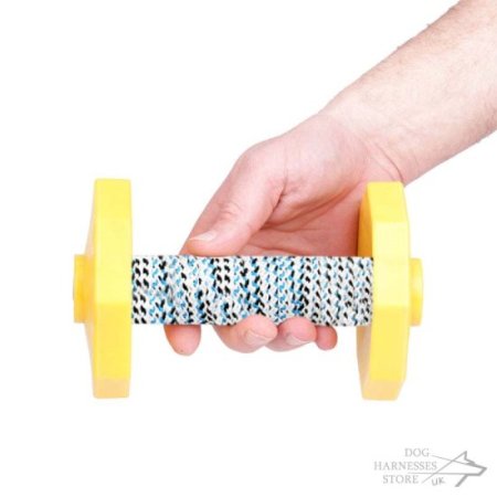 IGP Dog Dumbbell with Yellow Weight Plates, 650 g