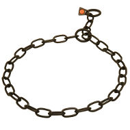 Black Stainless Steel Choke Chain Fur Saver Dog Control Collar