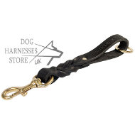 Braided Pull Tab  Lead, Short Leather Leash for Dog Control