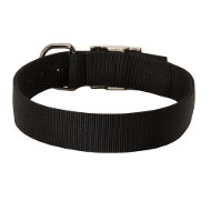 Nylon Dog Collar Double-Ply, Wide and Strong, Classic Design