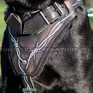 Best Dog Harness UK with"Barbed Wire" Hand Painting for Lab