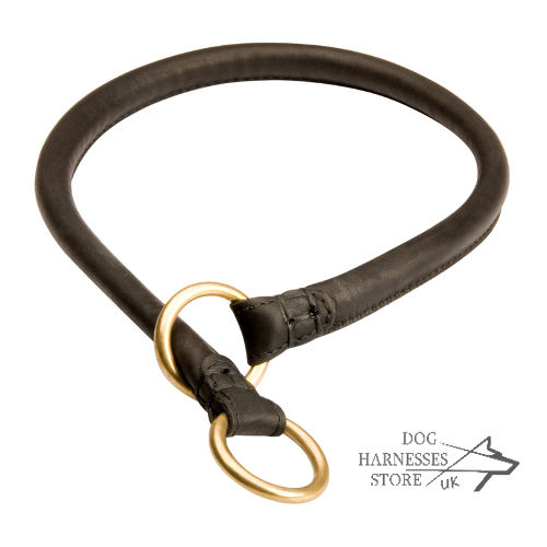 Rolled Leather Choke Dog Collar