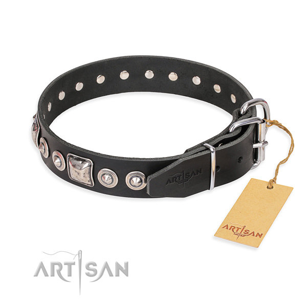 Black Leather Dog Collar Wholesale