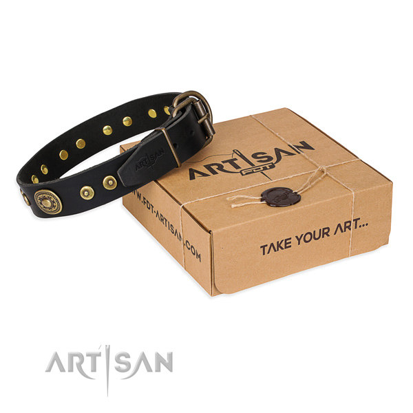 Black Leather Dog Collar Wholesale