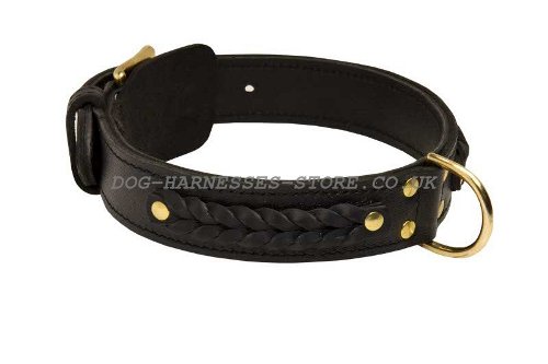 Wide Leather Dog Collar