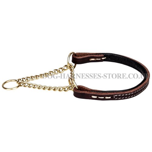 Half Check Dog Collars Leather