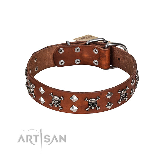 Tan Leather Dog Collars