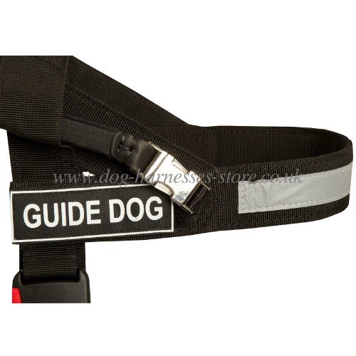 dog harness UK with ID patches, guide harness with identification