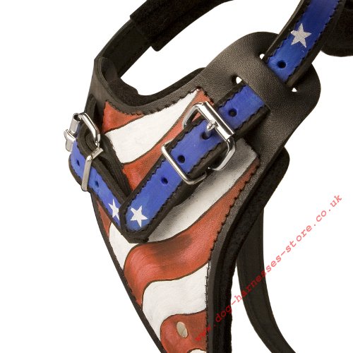Designer Harness for Dogs with American Flag