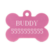 Dog ID Tag Bone with Custom-Made Personal Engraving