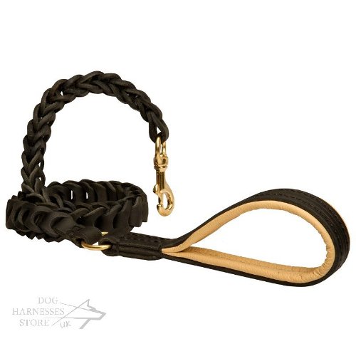 Braided Leather Dog Leashes