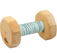 Dog Retrieve Dumbbell of Natural Wood with French Linen Cover Dog Retrieve Dumbbell of Natural Wood with French Linen Cover