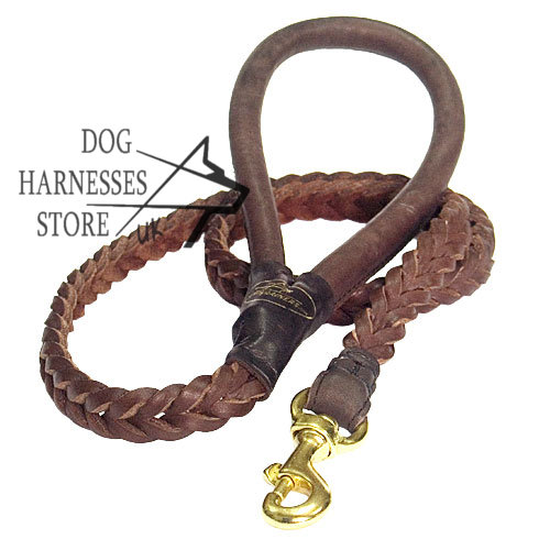 Bestseller! Braided Leather Dog Lead Made by Hands - Click Image to Close