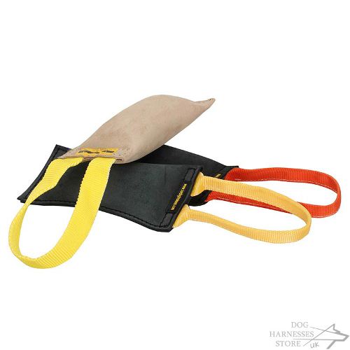 Bite Tug of Natural Leather for Young Dog and Puppy Training - Click Image to Close