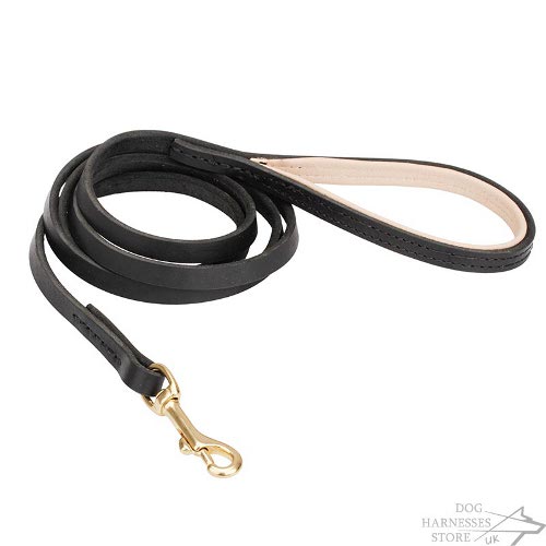 Dog Walking Leash Top Quality Leather and Nappa Padded Handle