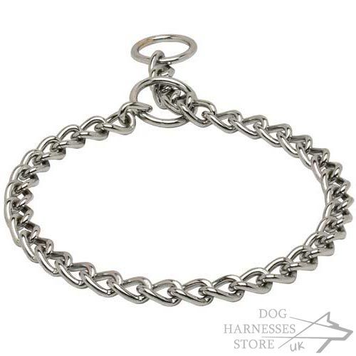 Dog Chain Collar Chrome Plated, Gentle Choker for Obedience - Click Image to Close